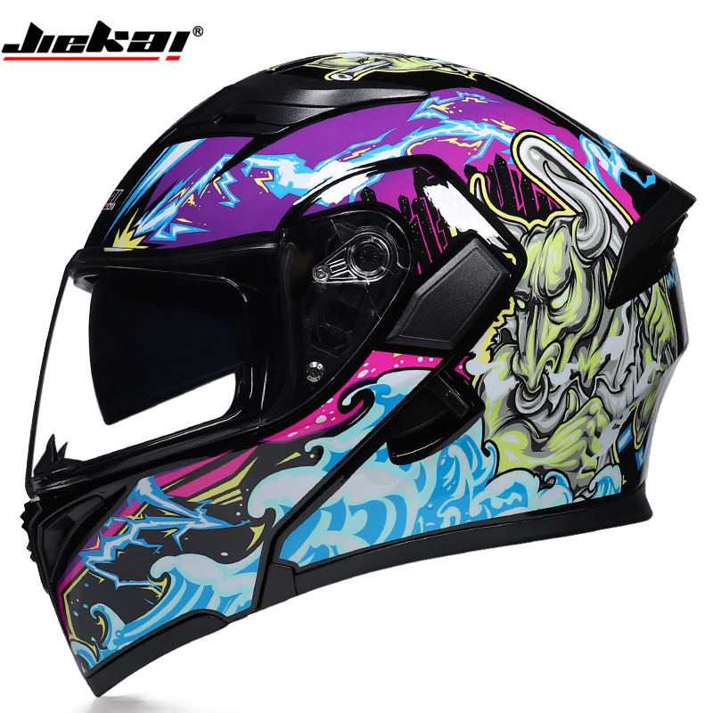 Full Face Motorcycle Helmet With Bluetooth - W Bluetooth anti-condens integraalhelm met dubbele
