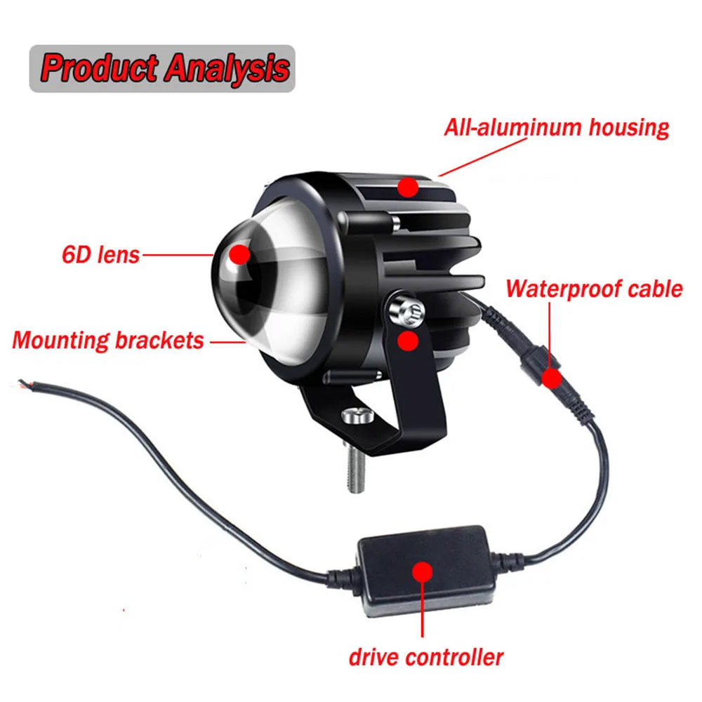 Motorfiets Projector Laserlich - Universal Motorcycle Led Headlight Projector recensie en prijs