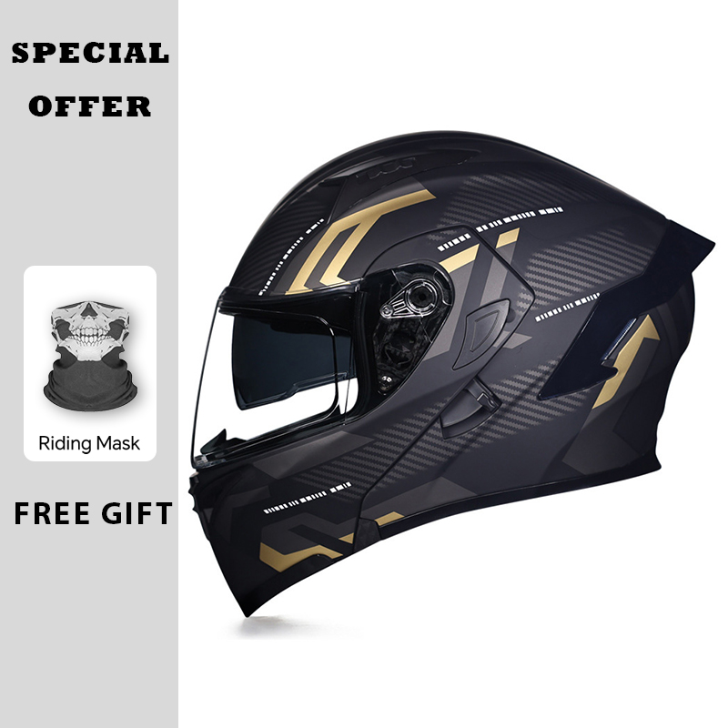 DOT goedgekeurde motorfiets op - Dual Visor Motorcycle Racing Helmet recensie en prijs