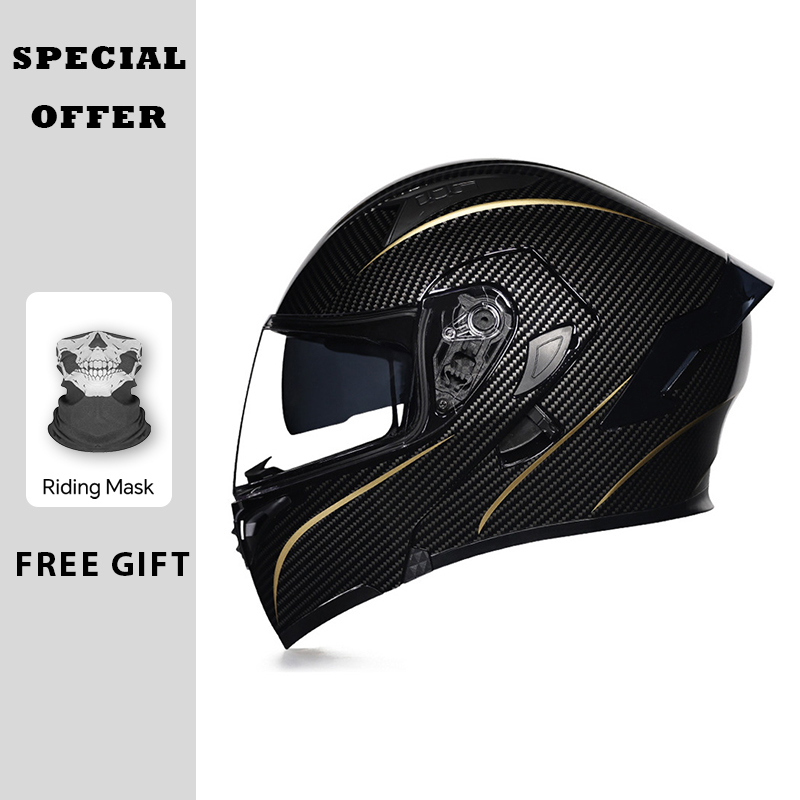 DOT goedgekeurde motorfiets op - Dual Visor Motorcycle Racing Helmet recensie en prijs
